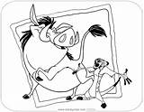 Timon Pumbaa Coloring Lion King Pages Disneyclips sketch template