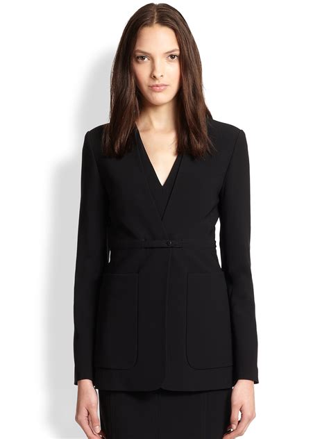 alexander wang fitted collarless blazer in black lyst