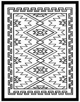 Navajo Rug Southwestern Zeichnen Dover Muster Pueblo Kokopelli Mandala Mapuches Indianer Stephanie Designlooter Adults Alfombras Cutting sketch template