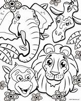 Jungle Coloring Pages Animal Kids Printable Colouring Print Scentos Zoo Choose Board sketch template