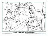 Peter Coloring John Boldness Pages Preached Jail Bible Kids Sunday School Sanhedrin Activities Jesus Before Color Apostle Crafts Story Acts sketch template