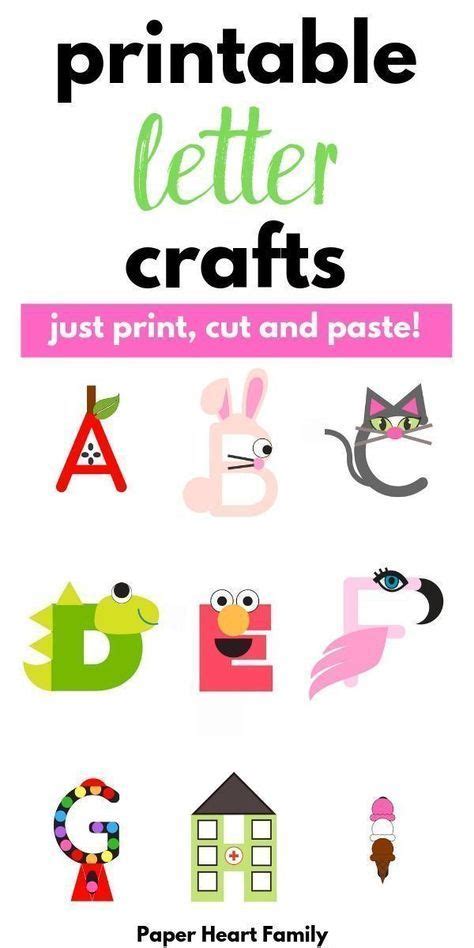 printable letter crafts  print cut  paste preschool