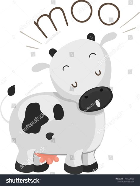 Illustration Cow Making Moo Sound Stock Vector Royalty Free 1721554786