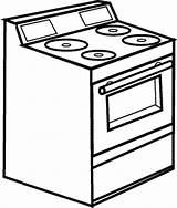 Stove Coloring Drawing Clipart Pages Cliparts Clip Printable Color Drawings Pan Library sketch template
