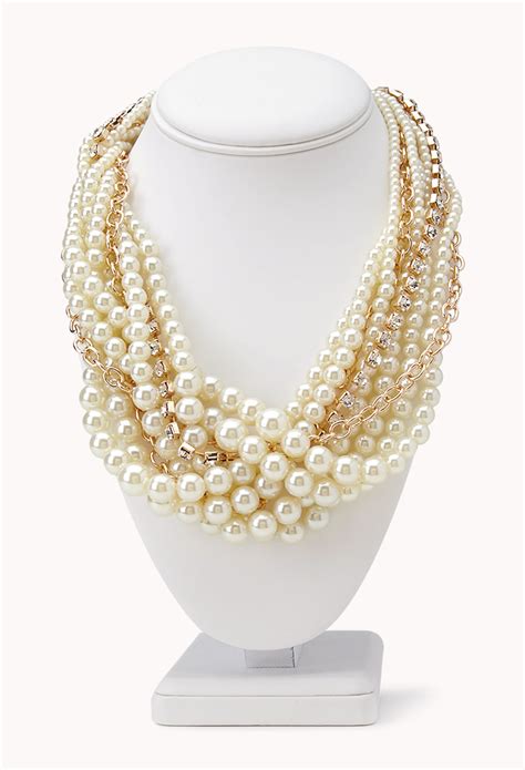 Lyst Forever 21 Opulent Faux Pearl Necklace