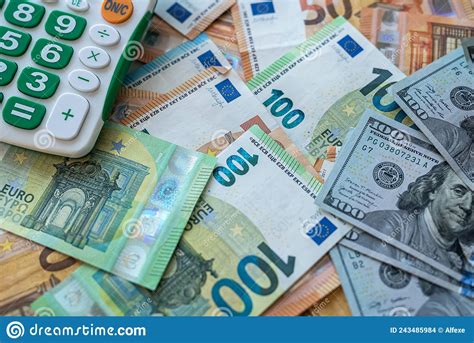 calculator  dollar   euro bills exchange money stock photo image  dollar money