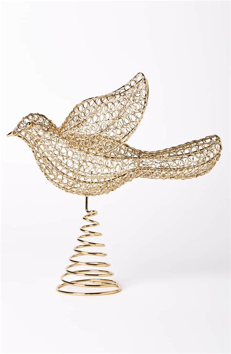wire dove tree topper main color gold tree toppers gold christmas christmas magic