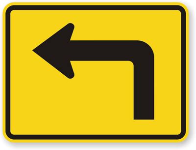 left directional arrow sign sharp turn sign sku   pl
