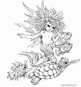 Coloring Pages Mermaid Fairy Jody Bergsma Mermaids Designs Enchanted Scary Adults Adult Fantasy Goth Printable Kleurplaten Template Sheets Colouring Intricate sketch template