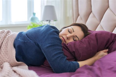 Premium Photo Daytime Sleep Of Mature Woman Female Sleeping At Home