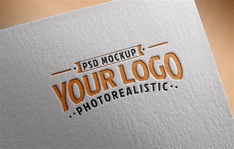 logo mockup psd  textured paper good mockups