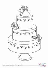 Cake Wedding Colouring Pages Coloring Kids Activity Cakes Printable Book Colour Village Board Tier Activityvillage Drawing Cute Groom Bride Fancy sketch template