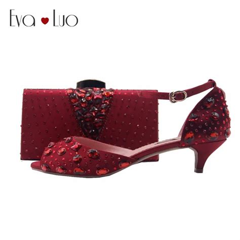 Bs900 Dhl Custom Made Low Heel Winered Burgundy Crystal Shoes With