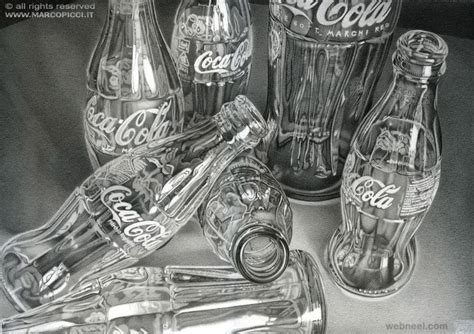 Cola Bottle Realistic Pencil Drawing By Marcopicci 26