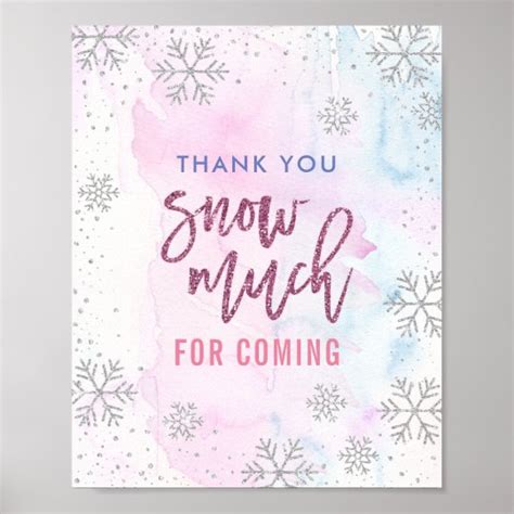 snow  snowflake glitter magenta poster zazzleca