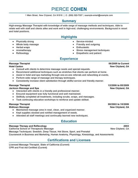 13 Massage Therapist Resume Template For Your Needs