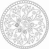 Coloring Mandala Mandalas Pages Adults Peace Symbols Om Yang Yin Various sketch template