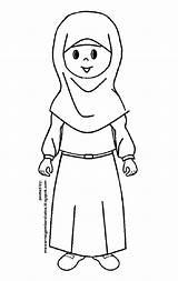 Mewarnai Baju Kartun Muslimah Seragam Sketsa Muslim Pakaian Lucu Inspirasi Terpopuler Tren Gaya Adat Said sketch template
