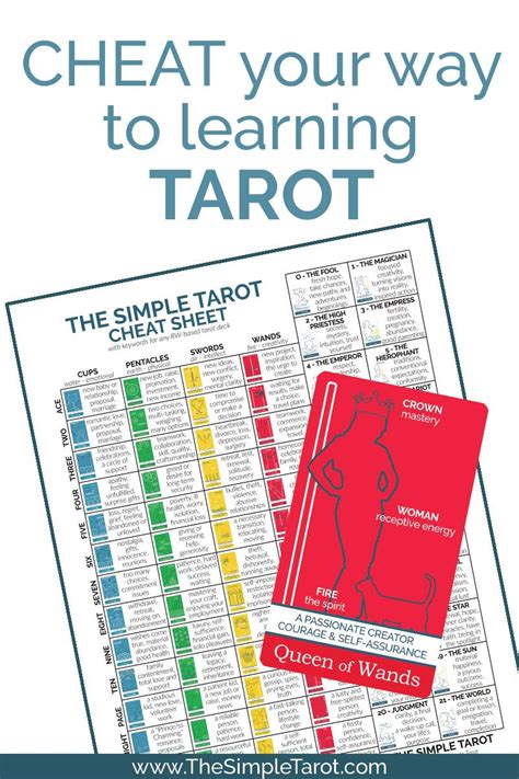 tarot card meanings cheat sheet   simple tarot