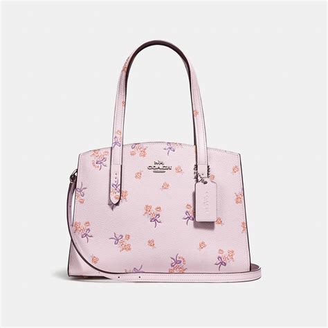 coach charlie carryall   floral bow print womens designer