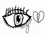 Coloring Eyes Pages Sad Crying Eye Anime Printable Print Getcolorings Eyeball Color Utilising Button sketch template