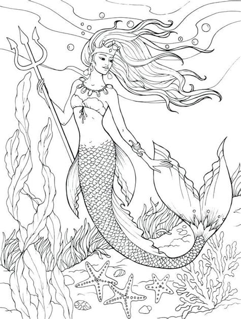 mermaid coloring pages coloringrocks
