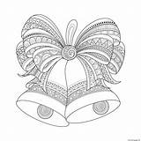 Christmas Coloring Pages Bells Zentangle Printable Adult Print Color sketch template