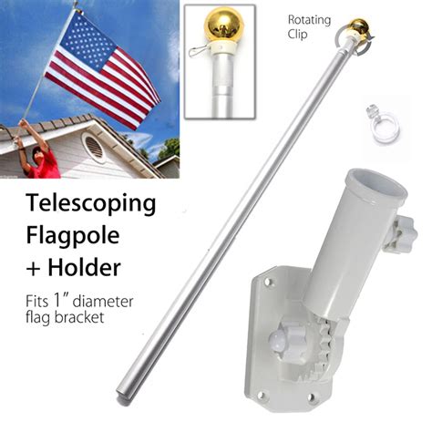 aluminum ft metal telescoping flag pole portable telescopic extendable flagpole kit screws