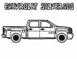 Chevy Silverado Tocolor sketch template