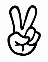 Peace Sign Coloring Finger Two Pages Printable sketch template