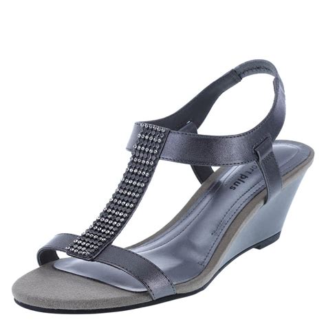 amazoncom comfort   predictions womens swanky embellished wedge sandals high heel
