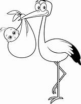 Storch Stork Delivering Kostenlos Isolated Vektoren sketch template