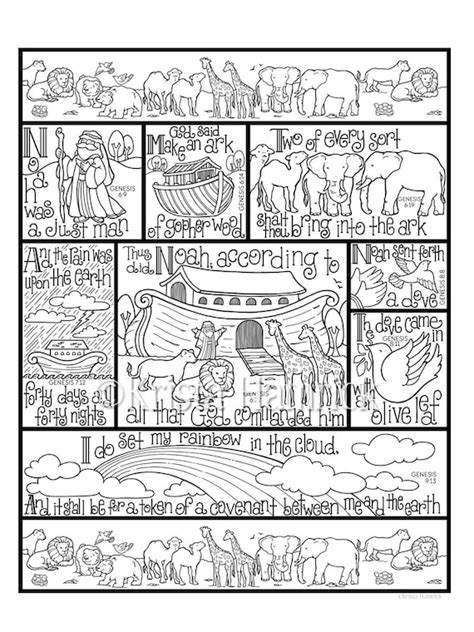 noahs ark coloring page   sizes   etsy