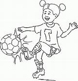 Soccer Girl Coloring Pages Playing Little Color Getcolorings Getdrawings Colorings Jersey Making sketch template