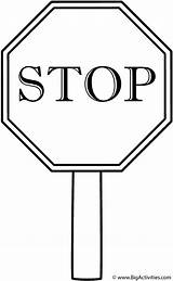 Coloring Stop Sign Safety Post Signs Border Print sketch template