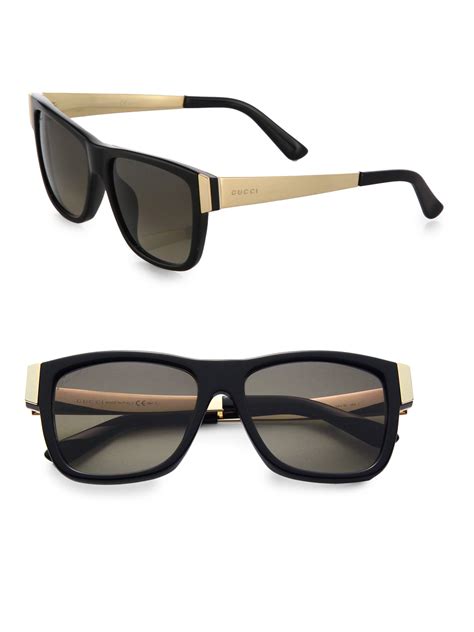 Lyst Gucci Colorblocked 54mm Square Sunglasses In Black For Men