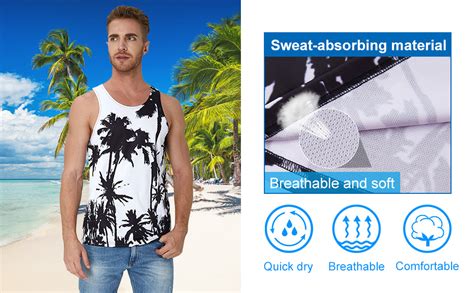 Idgreatim Mens Breathable Tank Tops Novelty 3d Graphic Gym