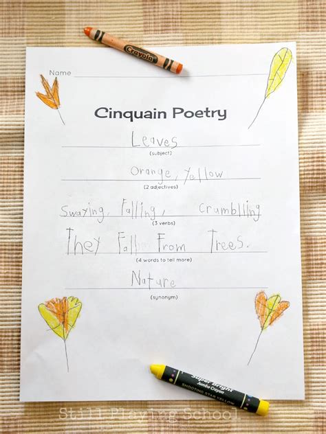 cinquain poetry  kids  playing school