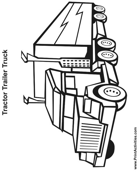 tractor trailer coloring page  printable truck activity