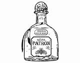 Bottle Patron Tequila Svg Etsy Alcohol Cricut Tattoo sketch template