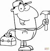 Coloring Pages Tool Mail Box Construction Teacher Carrier Mechanic Barber Clipart Worker Drawing Mailman Hat Ever Tools Hammer Lunch Getcolorings sketch template