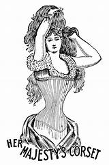 Corset Vintage Clipart Victorian Clip Fashion Era Women Majesty Her Vector Sewing Yahoo Search sketch template