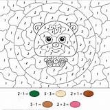Number Color Coloring Bear Cartoon Little Pages Printable Worksheets Categories sketch template