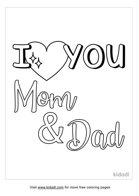 love  mom  dad coloring page  words quotes coloring page