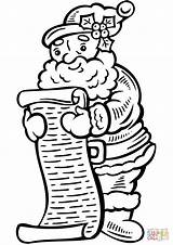 Christmas List Coloring Pages Santa Printable Claus Categories sketch template