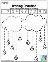 Numbers Worksheets Preschool Raindrops Tracing Clouds Trace Weather Writing Practice Lines Math Counting April Straight Preschooler Theme Worksheet Cloud Activity sketch template