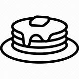 Pancakes Icon Breakfast Food Hotcake Syrup Butter Line Iconfinder Editor Open sketch template