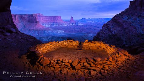 false kiva  sunset canyonlands national park utah natural history