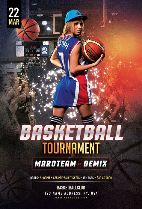 basketball tournament psd flyer template  creative flyer  fully editable
