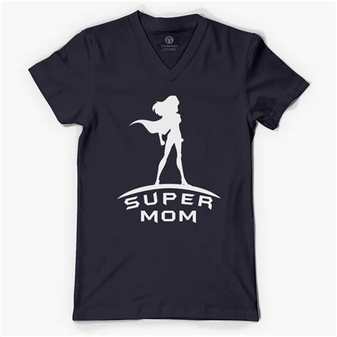 Super Mom V Neck T Shirt Customon